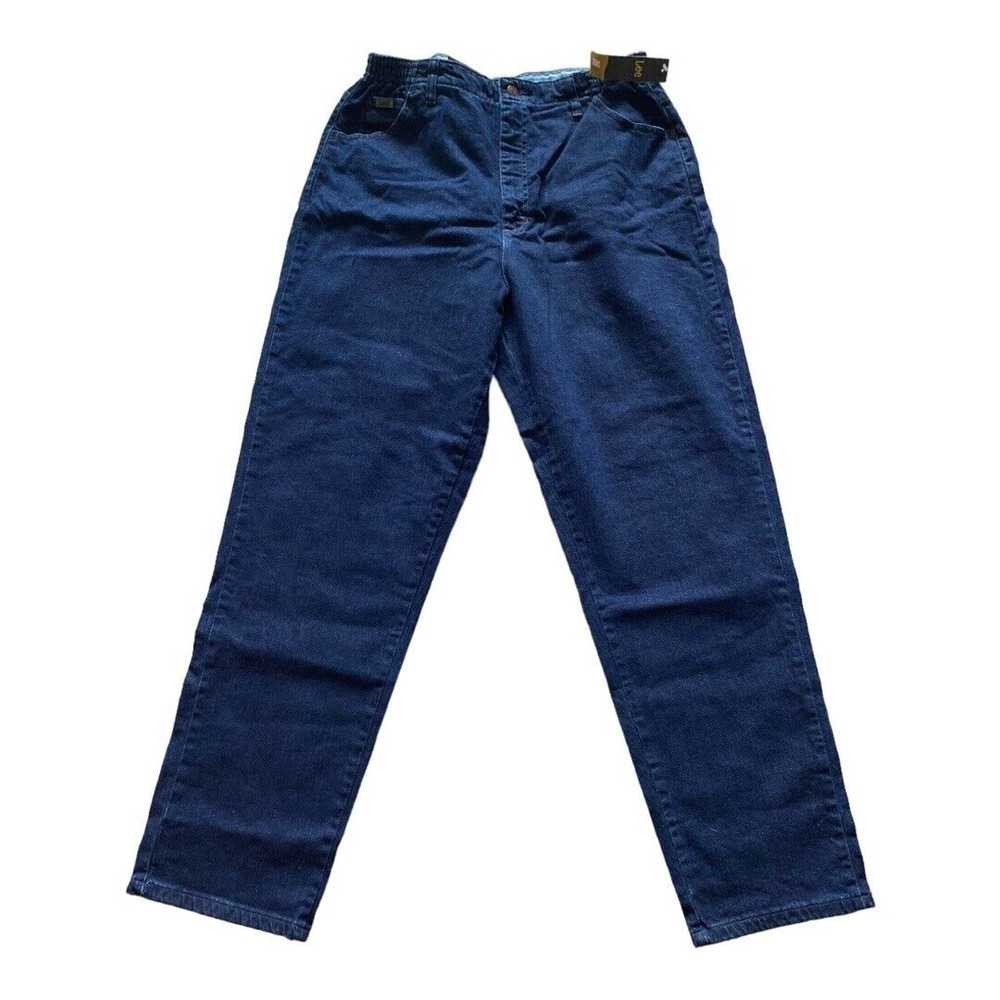 Lee side elastic at the waist women’s Size 16 Medium Blue Jeans